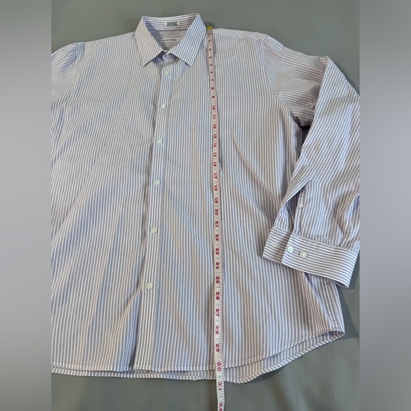Calvin‎ Klein Shirt Men's Sz Large Purple Pinstripe Button Up Long Sleeve - Picture 4 of 10